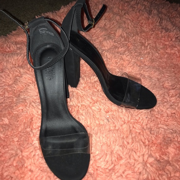 WORN ONCE Charlotte Russe black heels sz 8 - Picture 2 of 5